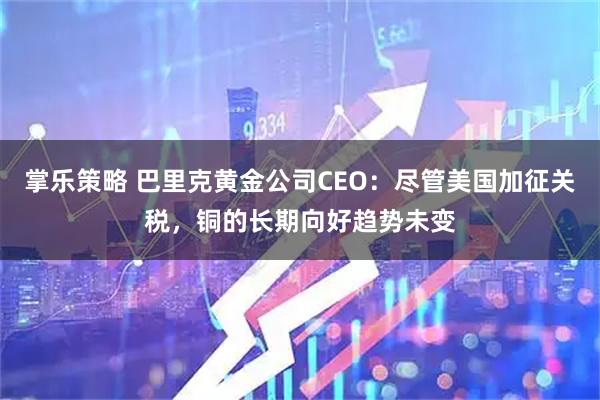 掌乐策略 巴里克黄金公司CEO：尽管美国加征关税，铜的长期向好趋势未变
